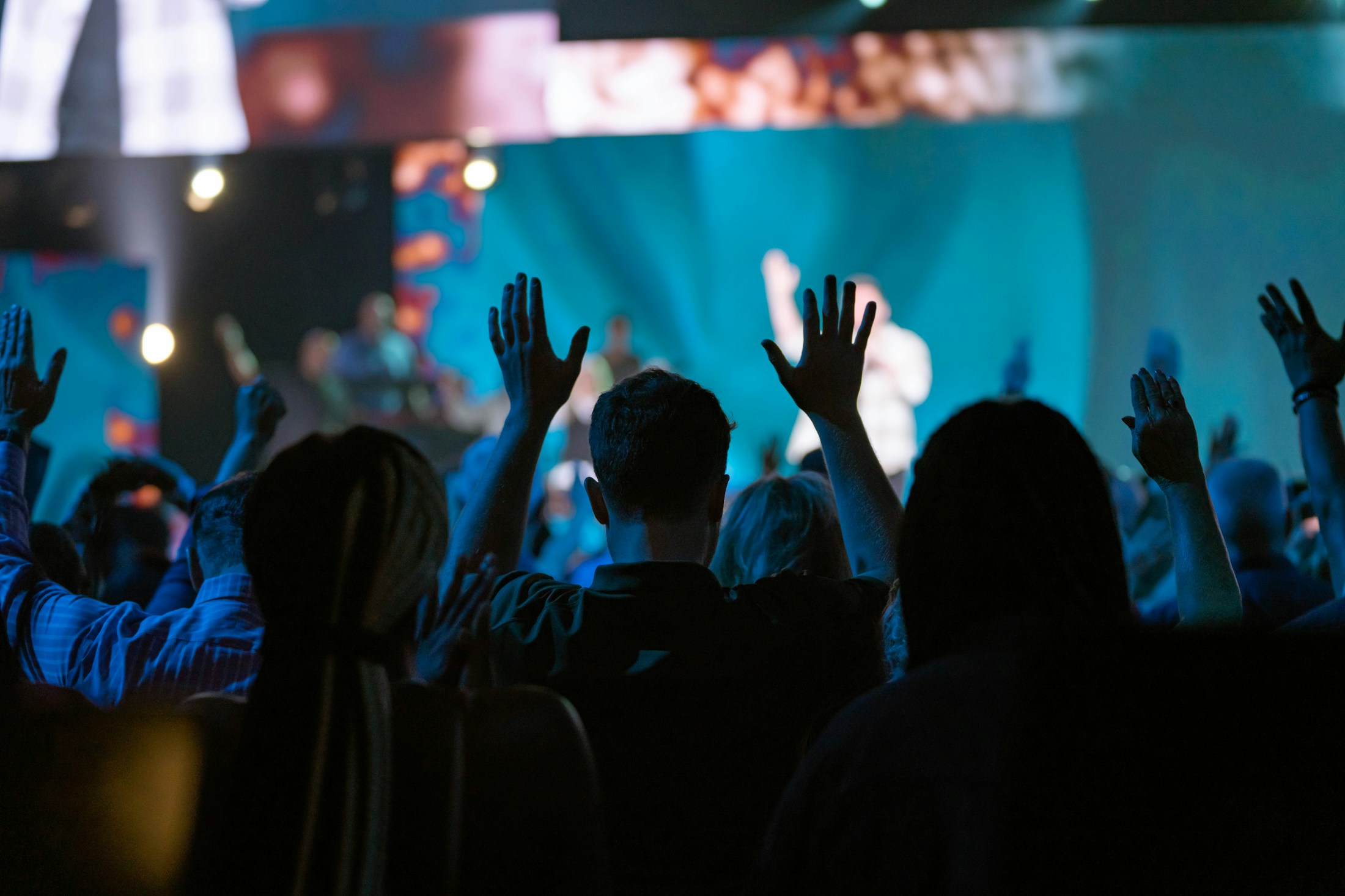 People gathered for worship